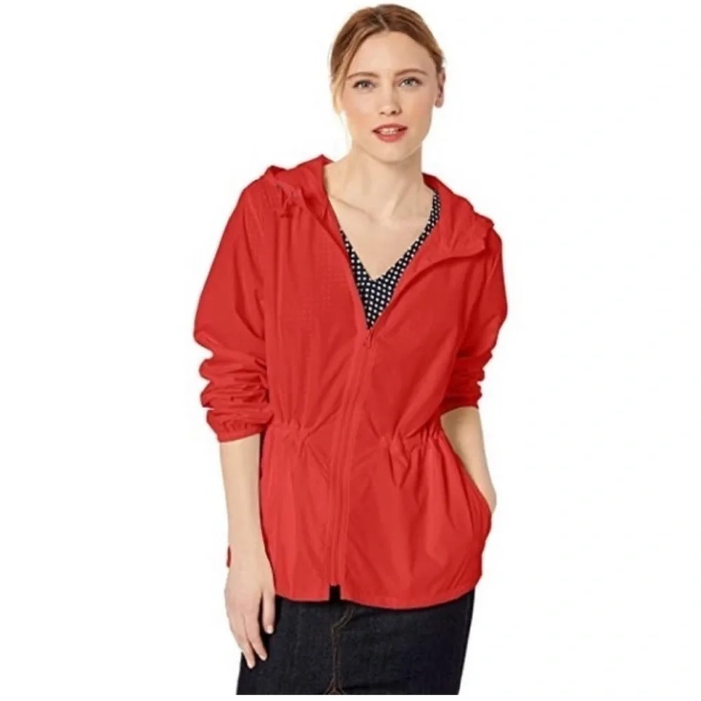 J.Crew Mercantile Red packable jacket, windbreaker women’s size small MERCANTILE